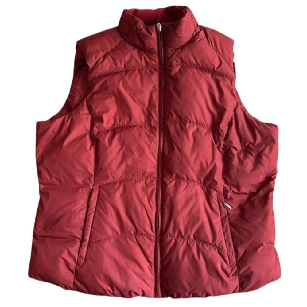 Eddie Bauer Men's Premium Goose Down Quilted Vest Rust Red-XL Nice!